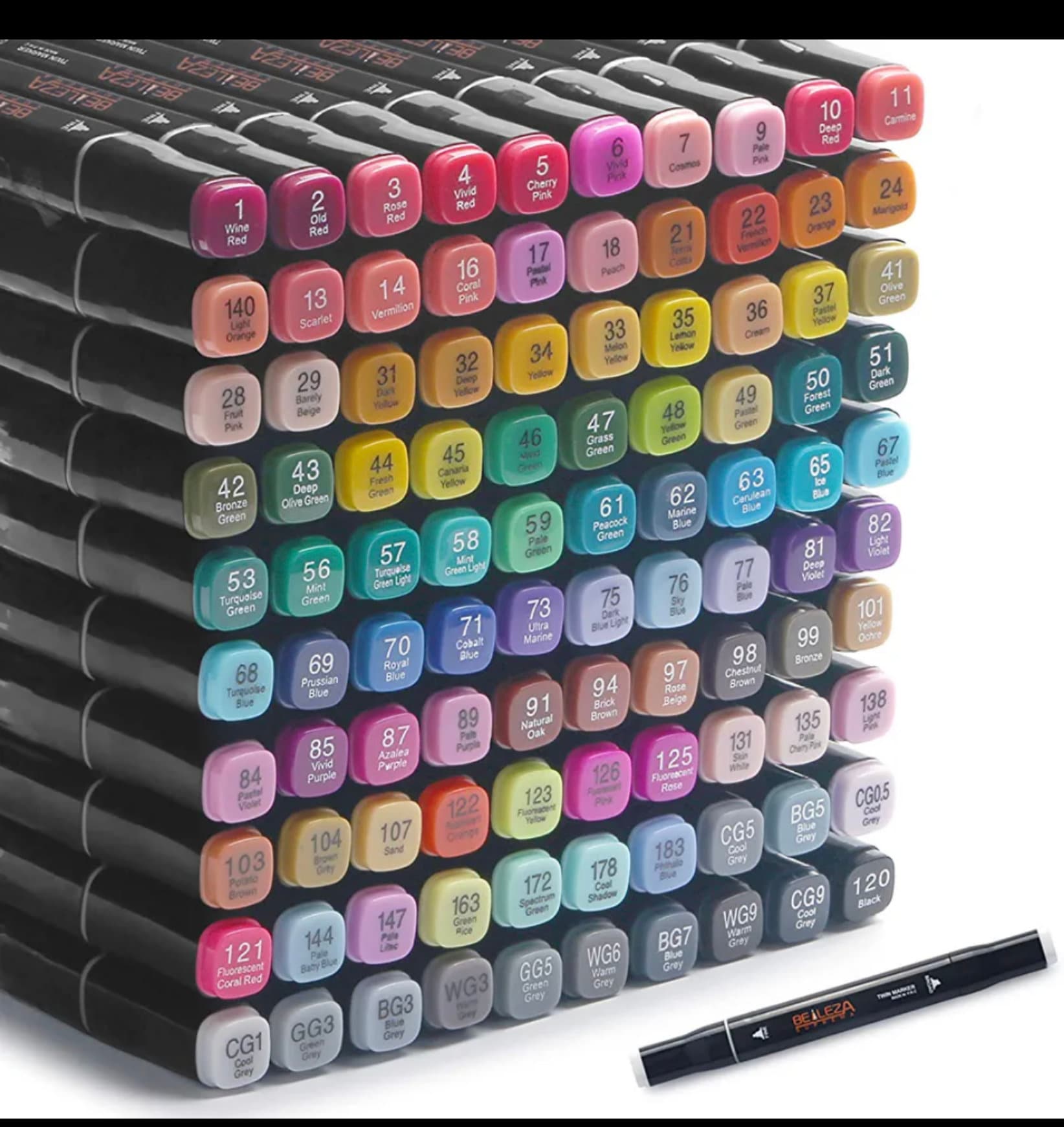 MILO 80 Art Marker Set Dual Tip Artist Markers Bullet Tip and Chisel Tip  Alcohol Based Coloring Markers Includes Marker Storage Box 