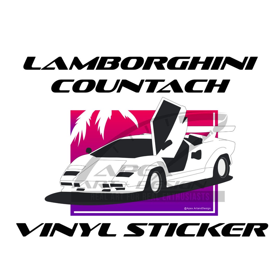 Lamborghini Countach Vinyl Sticker - Etsy