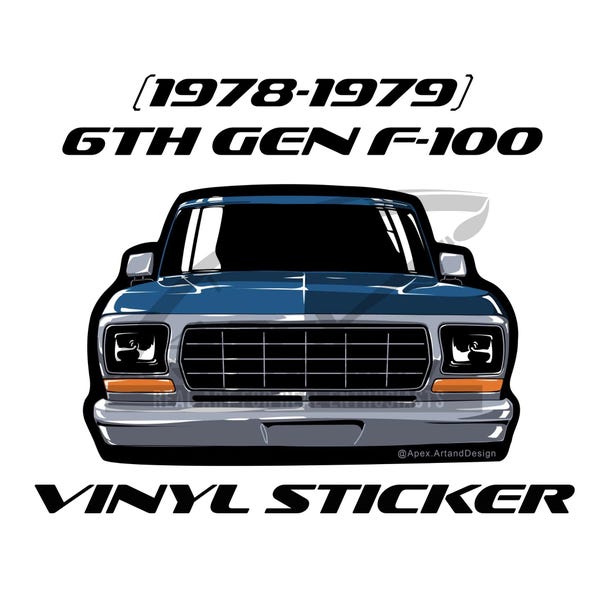 Calcomanía de vinilo para F-100 (6.ª generación) de 1978-1979
