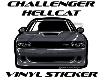 Dodge Challenger HEMI T/A Outline Spoiler Decal – 2008-2019 – Mopar Hellcat Style