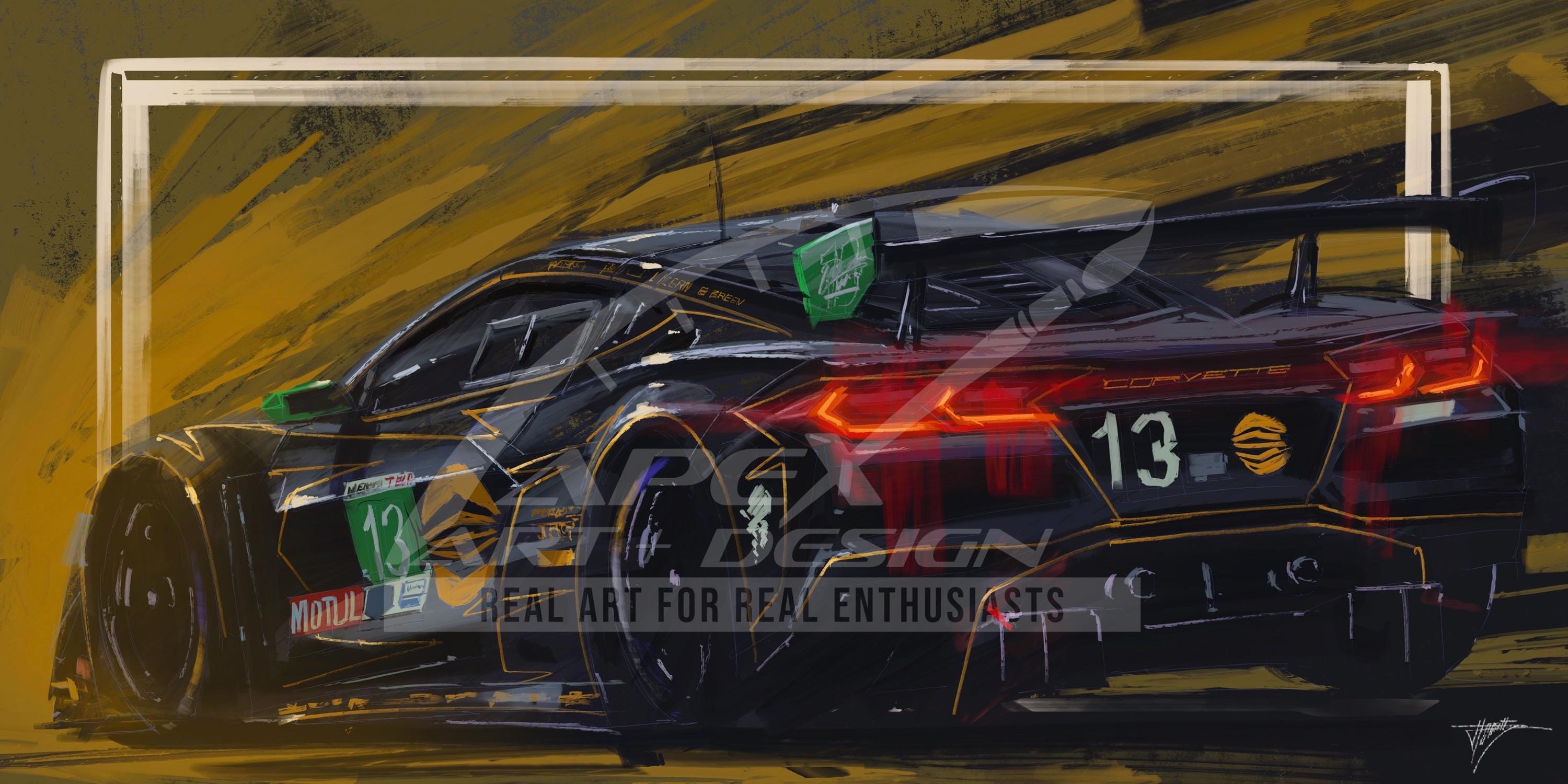 2026 Autosports C8 Corvette No 13 IMSA Race Car Poster - Print of an ...
