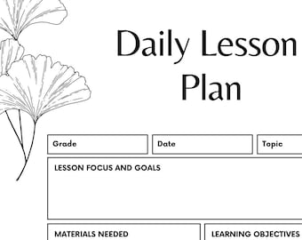 Minimalist Daily Lesson Plan Template