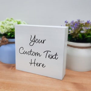 Custom Engraved Wooden Block Sign: Personalized Carved Text
