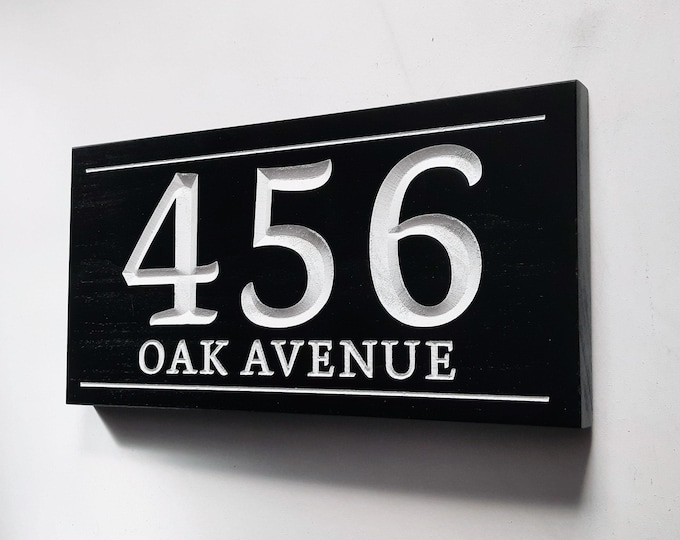 Custom Wooden Engraved Address Plaque