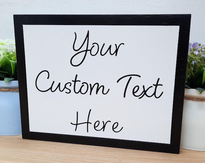 Custom Engraved Wood Sign: Personalized Carved Text (7x9 in)