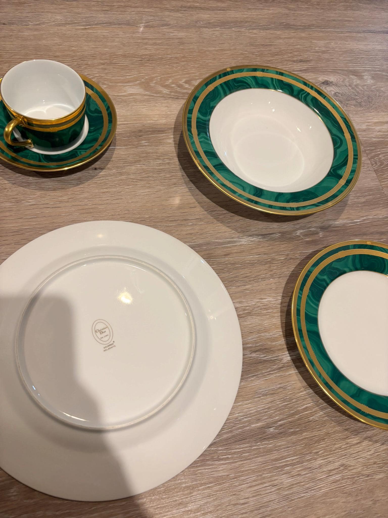 Vintage! Christian Dior Gaudron Malachite 5-piece China Set