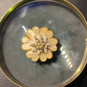 Vintage Scarf Clip Gold Pearlescent (Stamped: W. Germany)