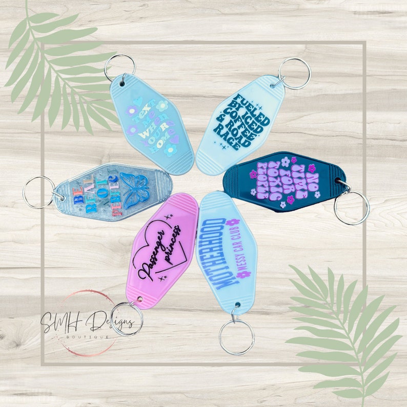 UV DTF Motel Keychain Wraps, Keychain Wraps, Retro Keychain Wraps