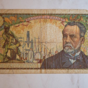 Five Francs Louis Pasteur 1967 money