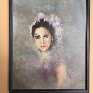 Young ballerina portrait, Impressionist style, Oil Painting on canvas, portrait wall hanging