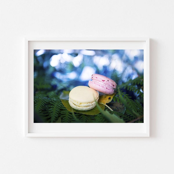 Téléchargement instantané de photographie de nourriture de macaron, dessert sucré, impression murale, photographie de nourriture, art original