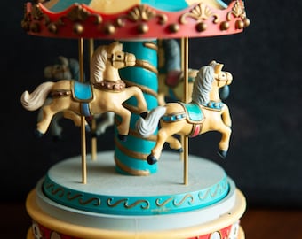 Carrousel musical, Boîte à musique, Carrousel musical, Cadeau pour chambre d'enfant, Cadeau pour nouveau-né, Carrousel pour chevaux, Cadeau de baptême, Cadeau de baptême