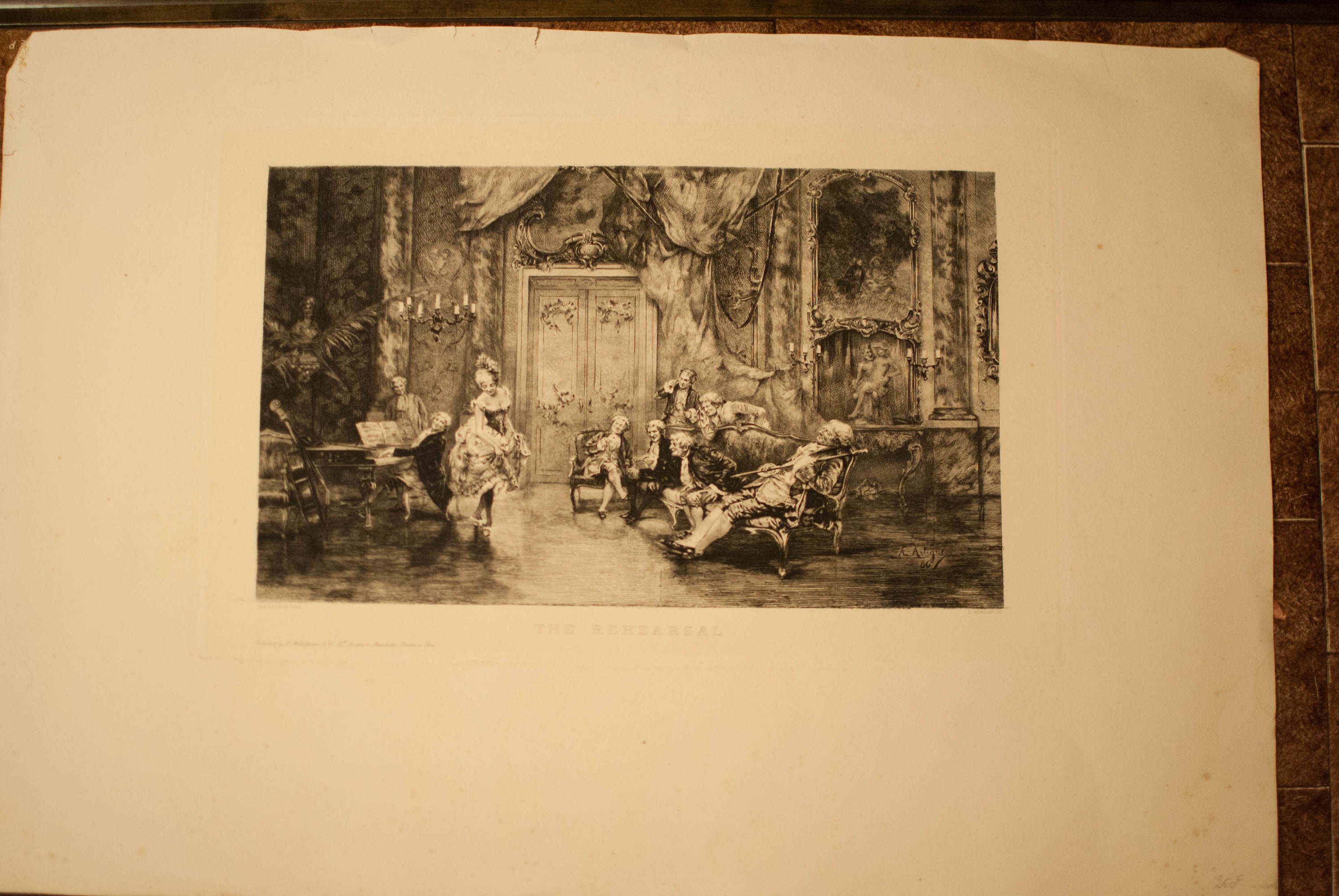 Antique Lithograph Drawing Large Print Etsy