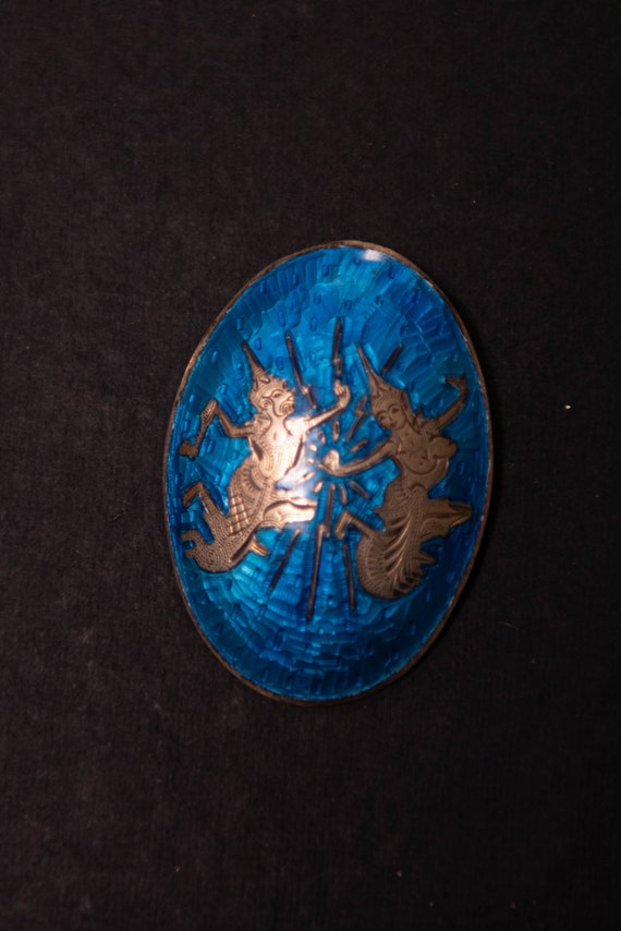 BROCHE PAON MILIEU XX's Argent Sterling/ Siam Thaïlande EUR 50,00 - FR