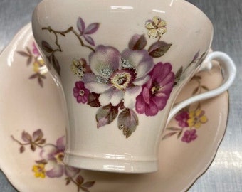 Aynsley set, England Bone China teacup and saucer, Vintage Bone China Floral Cup And Saucer, Rare Beautiful