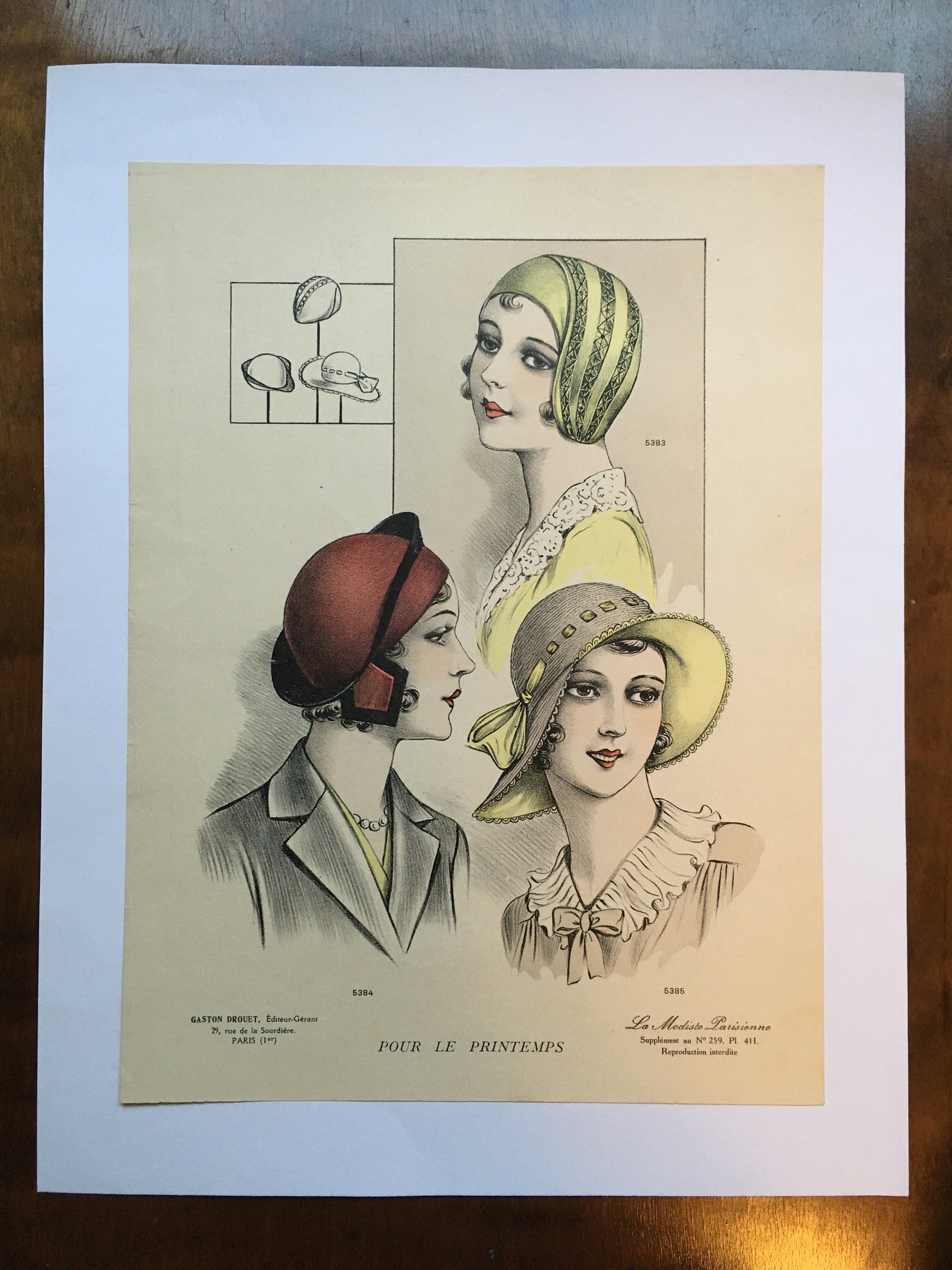 La Modiste Parisienne Vintage French Wall Art Collectable Etsy