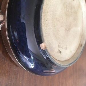 Vintage Pottery Moorcroft Plate England, Spring Flower Pin Dish, Small Bowl Green blue