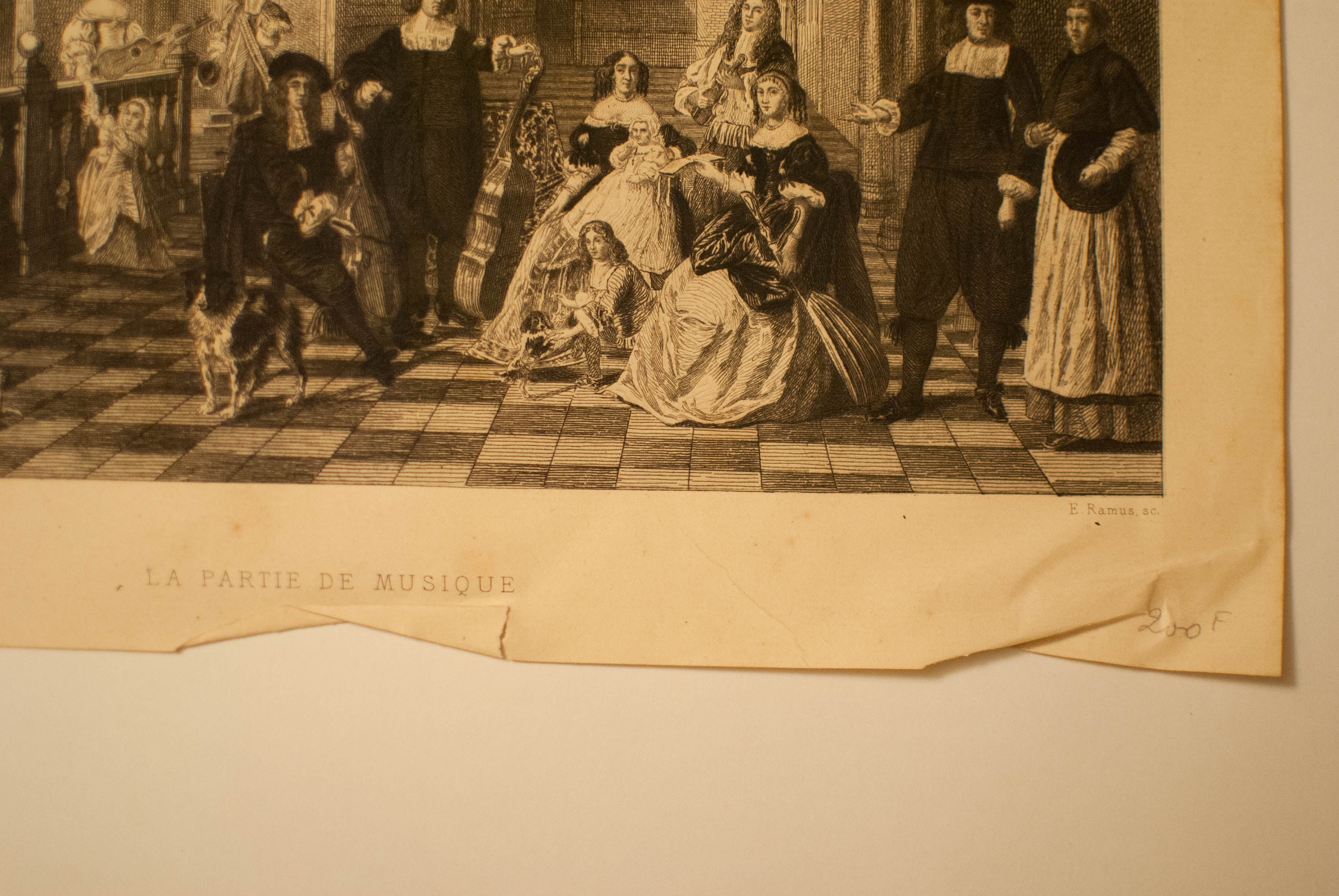 Antique Lithograph Drawing Large Print Etsy