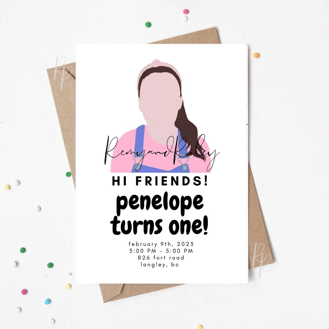 Ms Rachel Hi Friends Birthday Invitation Minimalistic Digital Download ...