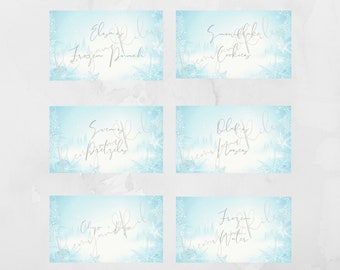 Frozen Birthday Food Label Place Cards Digital Download