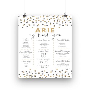 Mr Onederful First Birthday Milestone Board Digital Download