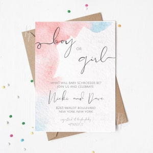 Boy Or Girl Gender Reveal Invitation Digital Download