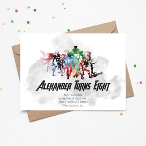 Avengers Birthday Invitation Digital Download