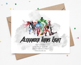 Avengers Birthday Invitation Digital Download
