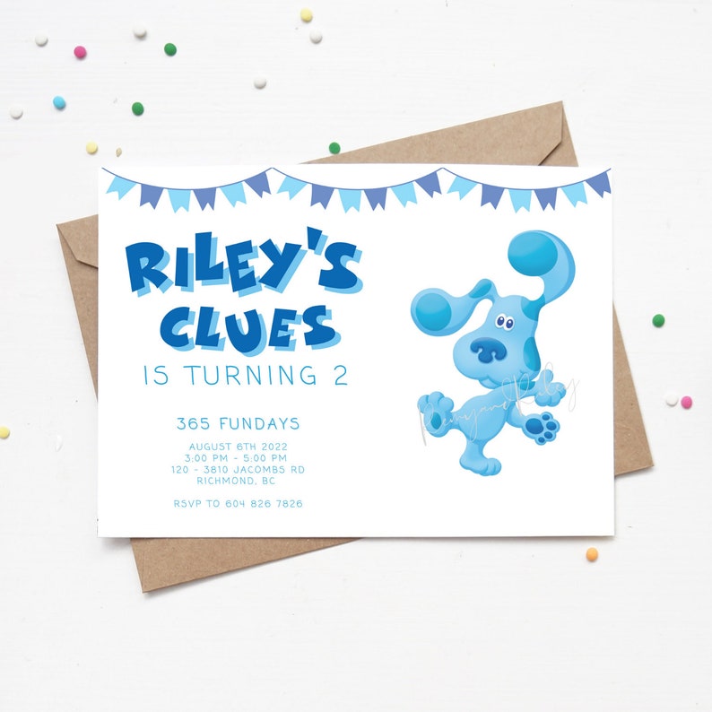 Blue's Clues Birthday Invitation Digital Download Etsy