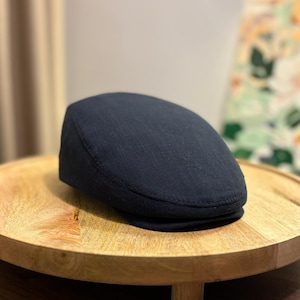 Black Linen Summer Flat Cap, Black London Hat, Irish Hat, Peaky Blinders Hat, Handmade Linen Hat, Vintage Newsboy Cap, Breathable Sun Hat