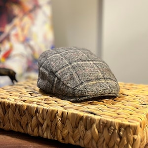Striped Wool Hat, Brown London Cap, Peaky Blinders Hat, Baker Boy Hat, Handmade Hat, Gatsby Hat, Ivy League Hat, Brown Flat Cap, Winter Hat