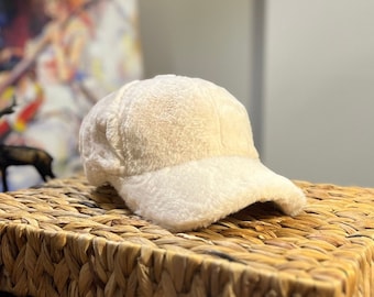 HAT Oversized Tan Faux Fur Newsboy Baseball Style Furry Cap Camel Faux Fur Newsboy Hat: Plush Winter Baseball Cap. - Etsy main image 4