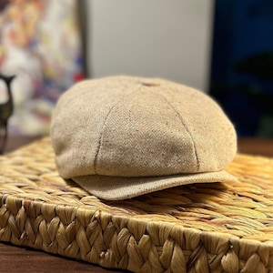 Milky Brown 8 Panels Cap, Peaky Blinders Hat, Unisex Newsboy Cap, Baker Boy Man Hat, Irish Flat Hat, Handmade Wool Cap, Woman Gatsby Beret