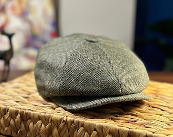 Grüne 8 Panels Mütze, Peaky Blinders Hut, Unisex Zeitungsjunge Mütze, Baker Boy Mann Hut, irischer flacher Hut, handgemachte Wollmütze, Frau Gatsby Beret, Regenbogen