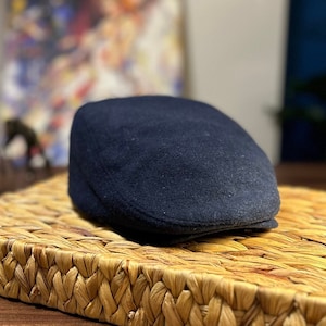 Blaue Irische Schiebermütze für Männer, Warme Winter London Mütze, Vintage Scally Hut, Klassische Gatsby-Stil Schiebermütze aus Wolle für kalte Tage