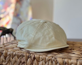 Crème zomerpet met 8 panelen voor heren, lichtgewicht krantenverkoperhoed, ademende pet in Gatsby-stijl, vintage Ierse unisex pet voor warm weer