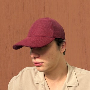 Burgundy Baseball Cap, Trucker Hat, Hip-Hop Hat, Street Fashion Hat, Snapback Hat, Adjustable Baseball Cap, Winter Hat, Flat Cap, Christmas