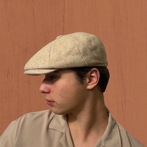 Milky Brown 8 Panels Cap, Newsboy Cap, Peaky Blinders Hat, Vintage Wool Hat, Flat Cap, Baker Boy Hat, Handmade Hat,Winter Hat,Christmas Gift