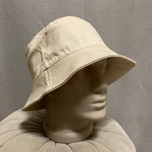 Beige Linen Bucket Hat , Unisex Sun Hat , Handmade Korean Cap , Stylish Eco-Friendly Summer Hat , Beach and Outdoor Essential , Breathable