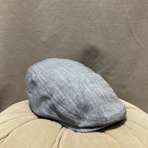 Stijlvolle lichtblauwe linnen zomerpet, handgemaakte lichtblauwe Baker Boy-pet, vintage Ierse platte pet, Peaky Blinders-stijl, Ivy League-hoed