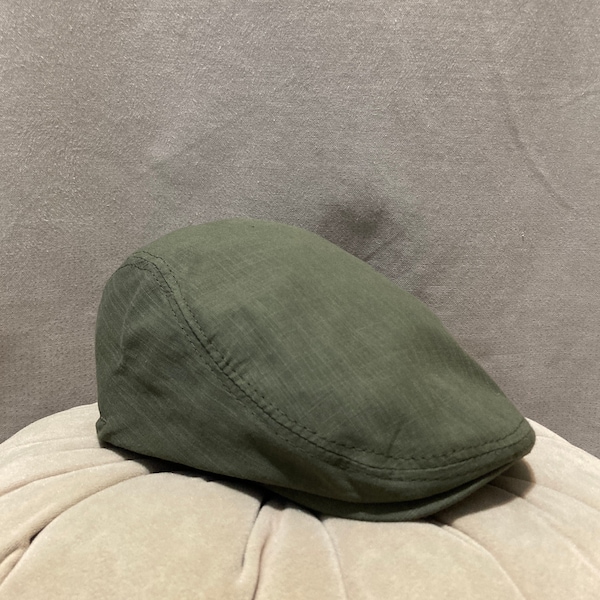 Elegante gorra plana de verano de lino verde, gorra de niño panadero verde hecha a mano, gorra plana irlandesa vintage, estilo Peaky Blinders, sombrero de moda para hombre