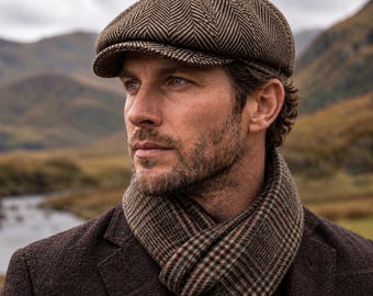 Gorra marrón de espiga, gorra de lana estilo Gatsby irlandés, gorro de panadero, gorra de 8 paneles, gorra de repartidor de periódicos, boina de gánster, gorro de lana de invierno