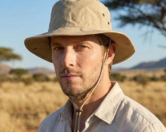 Safari Bucket Hat, Lightweight Breathable Sun Hat, Foldable Travel Cap