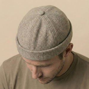 Milky Brown Cotton Docker Hat – Minimalist Brimless Beanie