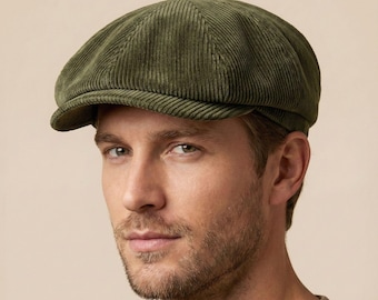 Casquette gavroche en velours vert, casquette 8 panneaux, chapeau Gatsby vintage, chapeau Peaky Blinders, chapeau Bakerboy rétro, chapeau en velours élégant, idée cadeau de luxe