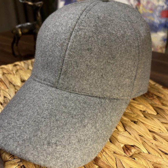 Gray Wool Baseball Cap – Handmade Felt Wool Cap, Adjustable  display picture 2