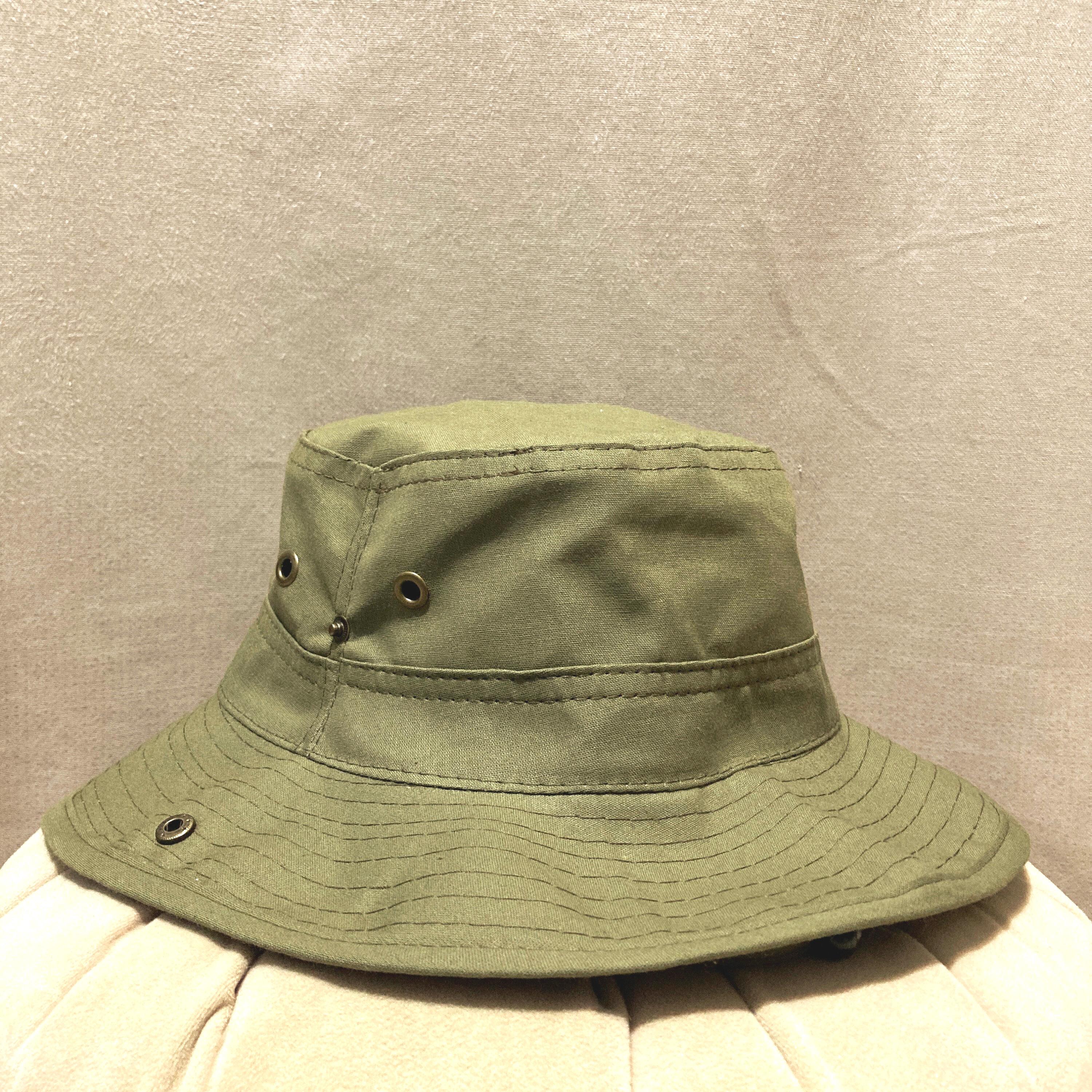 Green Cotton Safari Hat: Sun Protection Travel Cap - Etsy