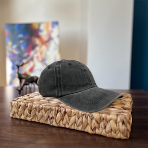 Stylish Dark Gray Washable Denim Baseball Cap, Short Beret Hat, Unisex Adjustable Fashion Accessory, Premium Unisex Cap, Perfect For Gift
