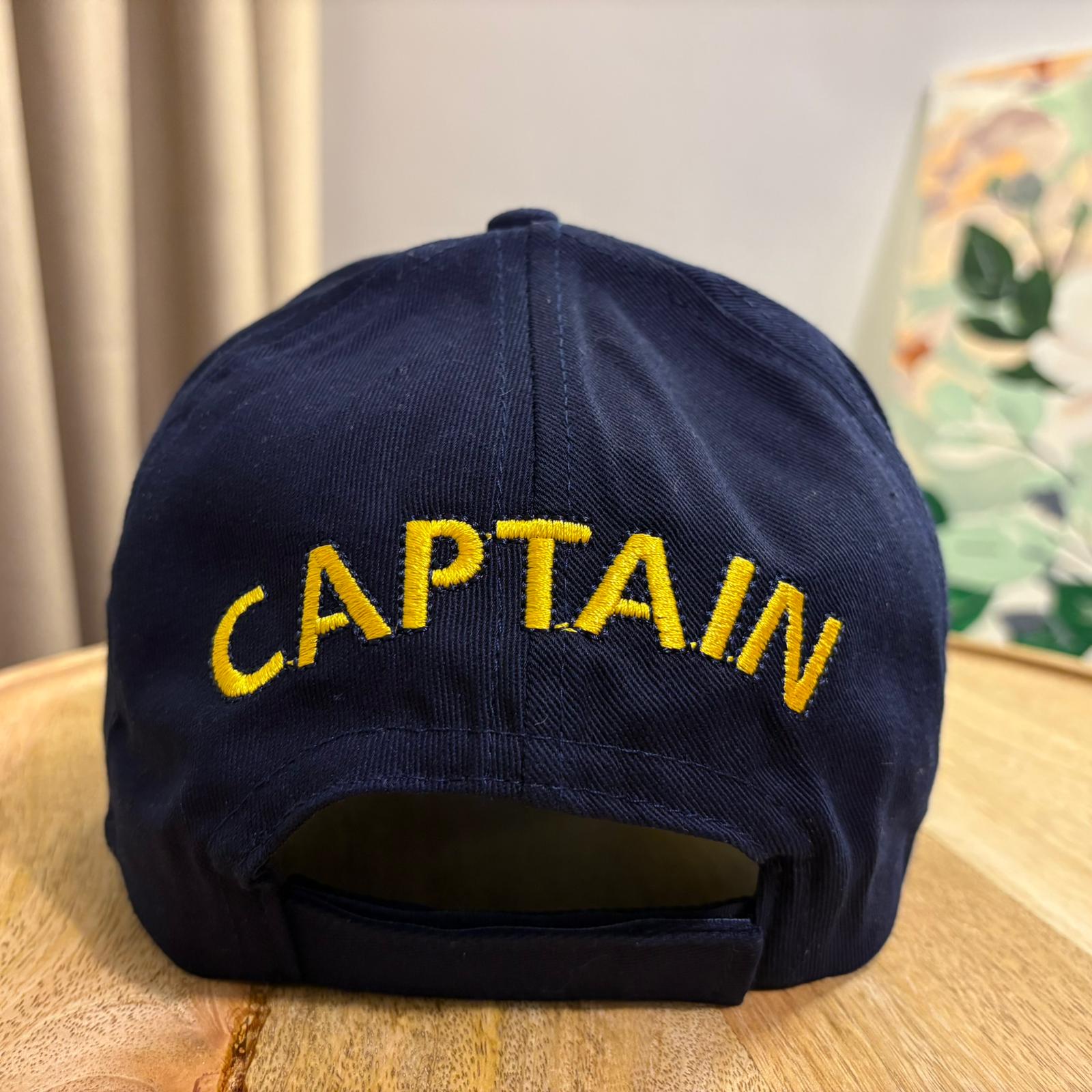 7*5様 Boat Dad Cap (Navy) Navy Captain Baseball Cap With Gold Anchor Embroidery, Adjustable