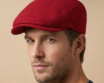 Gorra Plana De Mezcla De Lana Para Hombre, Estilo Newsboy O Gatsby, 70% Lana Y 30% Poliéster, Talla M (57-58 Cm), Lavado A Mano, Cierre Sin Hebilla
